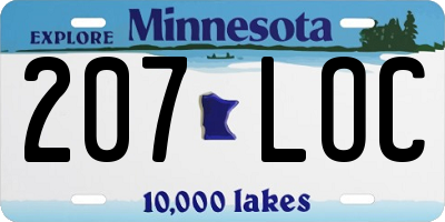 MN license plate 207LOC