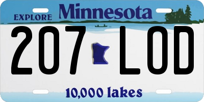 MN license plate 207LOD