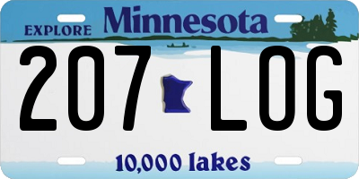 MN license plate 207LOG