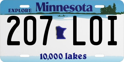 MN license plate 207LOI