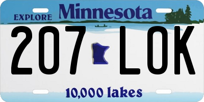 MN license plate 207LOK