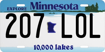 MN license plate 207LOL