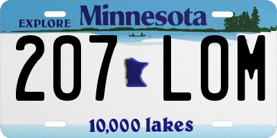 MN license plate 207LOM