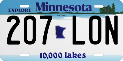 MN license plate 207LON
