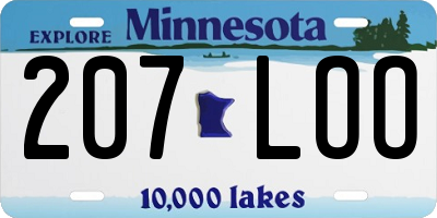 MN license plate 207LOO