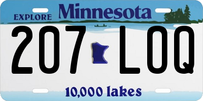 MN license plate 207LOQ