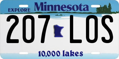 MN license plate 207LOS