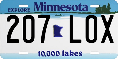 MN license plate 207LOX