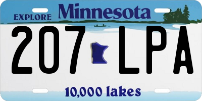 MN license plate 207LPA