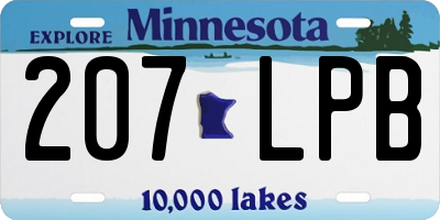 MN license plate 207LPB