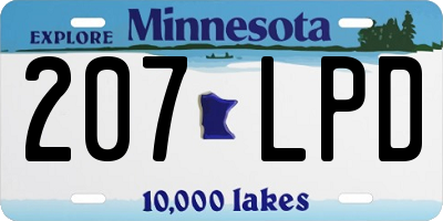 MN license plate 207LPD