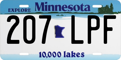 MN license plate 207LPF