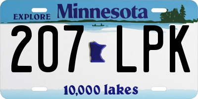 MN license plate 207LPK