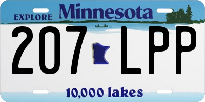 MN license plate 207LPP