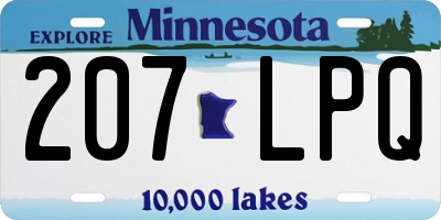 MN license plate 207LPQ