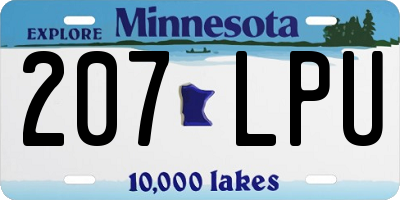 MN license plate 207LPU