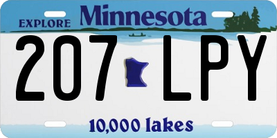 MN license plate 207LPY
