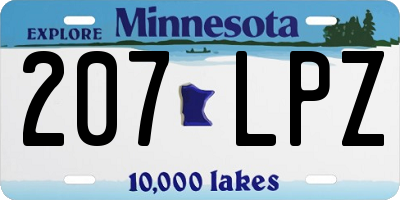 MN license plate 207LPZ