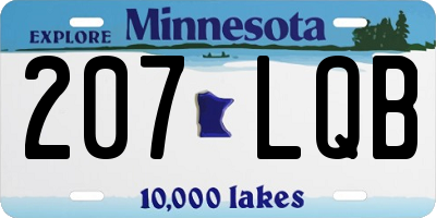 MN license plate 207LQB