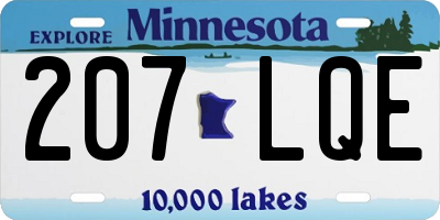 MN license plate 207LQE
