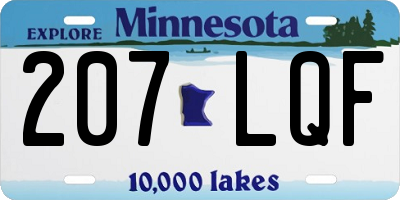 MN license plate 207LQF