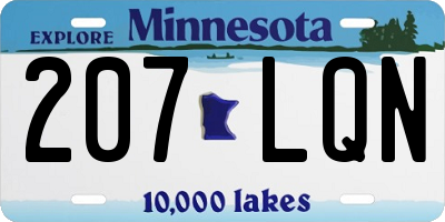 MN license plate 207LQN