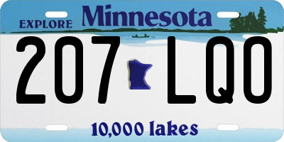 MN license plate 207LQO
