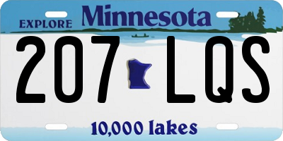 MN license plate 207LQS