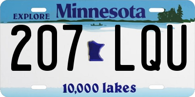 MN license plate 207LQU
