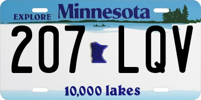 MN license plate 207LQV
