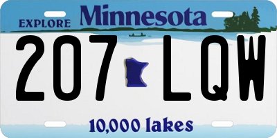 MN license plate 207LQW