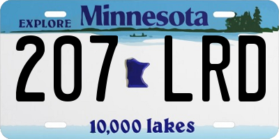 MN license plate 207LRD