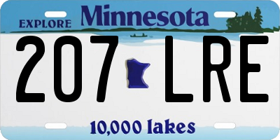 MN license plate 207LRE