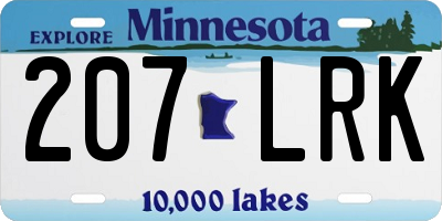 MN license plate 207LRK