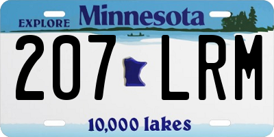 MN license plate 207LRM