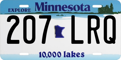 MN license plate 207LRQ