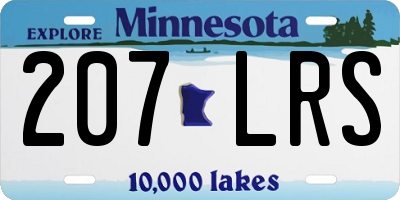 MN license plate 207LRS
