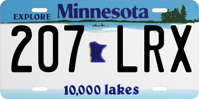 MN license plate 207LRX