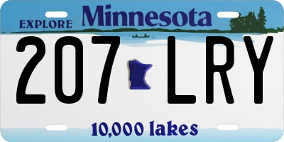 MN license plate 207LRY