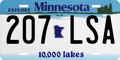 MN license plate 207LSA