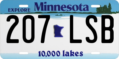 MN license plate 207LSB