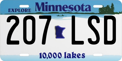 MN license plate 207LSD