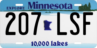 MN license plate 207LSF