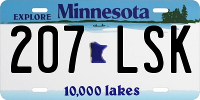 MN license plate 207LSK