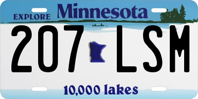 MN license plate 207LSM