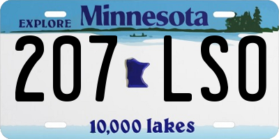 MN license plate 207LSO