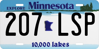 MN license plate 207LSP