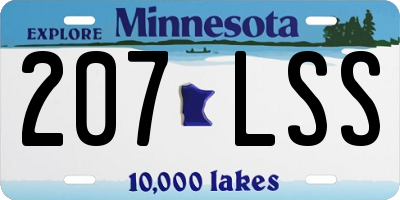 MN license plate 207LSS