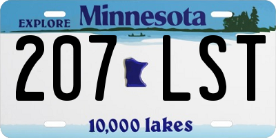 MN license plate 207LST