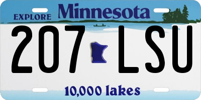 MN license plate 207LSU